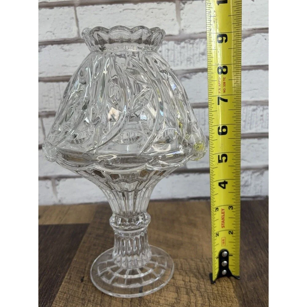 Fifth Avenue Crystal Portico Fairy Lamp Clear Glass Candle Holder 9” Tall